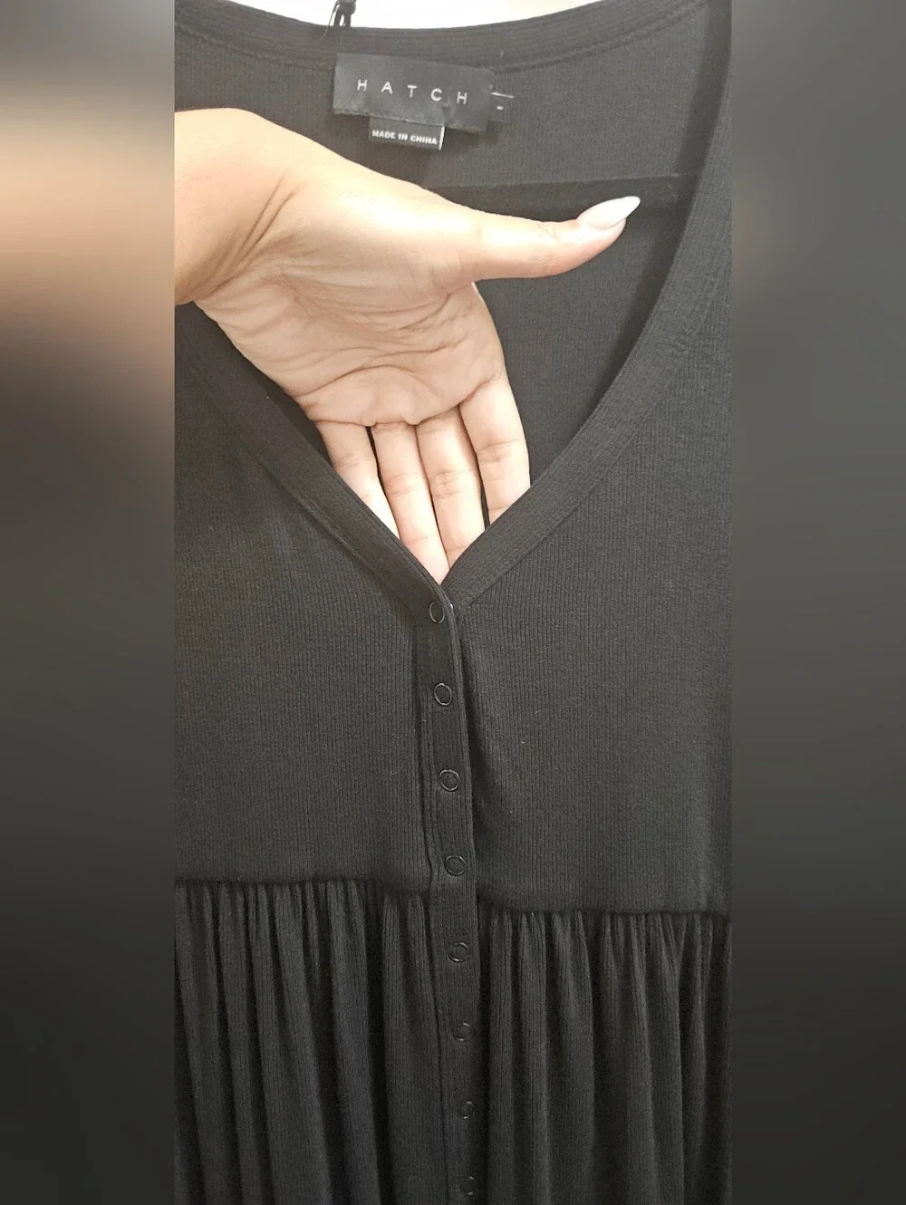 Hatch Black Ribbed Dress NWT